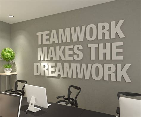 Teamwork Makes the Dreamwork 3D Office Wall Art Meeting Room - Etsy ...