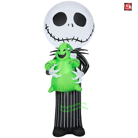 5' Gemmy Airblown Inflatable Jack Skellington Hugging Oogie Boogie ...