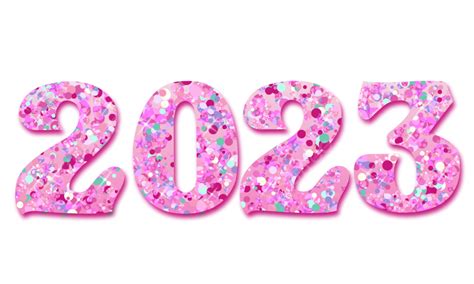 Font Seni 2023 Tahun Dengan Kilauan Pink Yang Mewah, 2023, Kemewahan ...