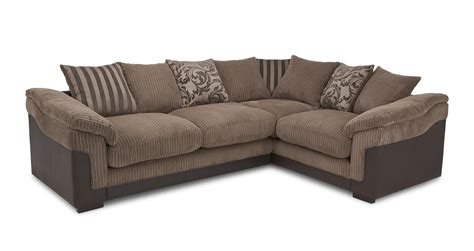 DFS Hallow Brown Fabric Corner Sofa with Foam Base Cushions! | eBay