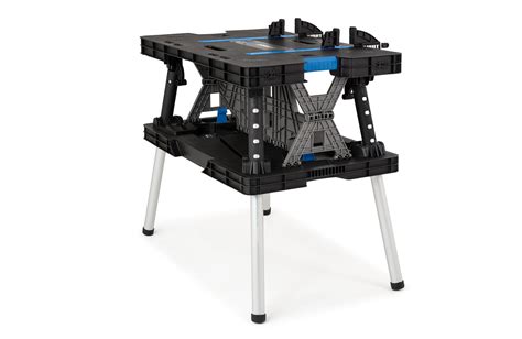 HART Folding Work Table with Fixed Legs, Resin Workbench, Black with Blue, Plastic – BrickSeek