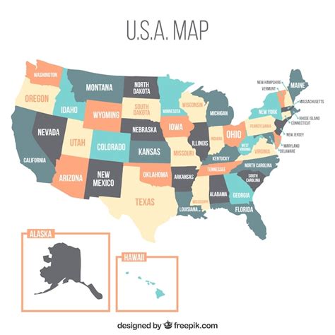 Premium Vector | Usa map design with pastel colors