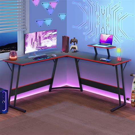 Gaming Desk, L Shaped Corner Computer Desk PC Table Home Office Study Desk Black | eBay