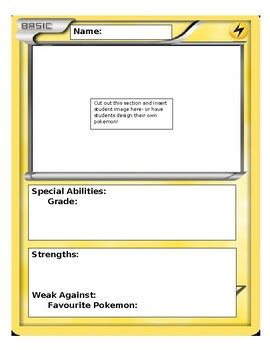 About Me Pokemon Card Template by Leanne Snider | TPT