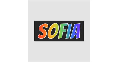 First Name "SOFIA": Fun Rainbow Coloring Name Tag | Zazzle