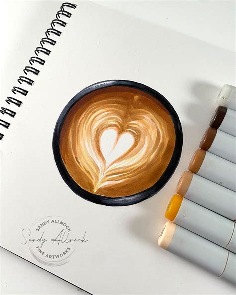 How to sketch latte foam art (3 mediums) - Sandy Allnock