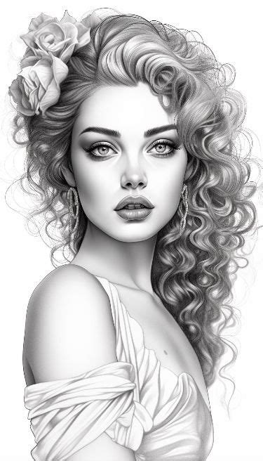 Coloring Pages - Beauty Portraits | Portrait drawing, Woman face photography, Coloring pages