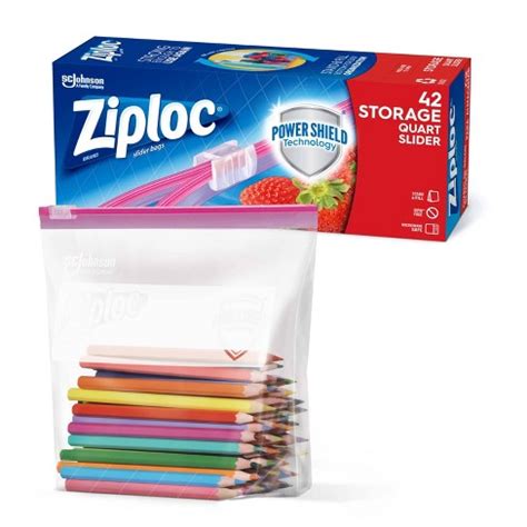 Ziploc Slider Storage Quart Bags : Target