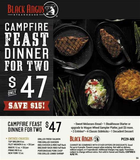 Black Angus Campfire Feast Coupon November 2019