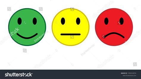 Green Yellow Red Emojis Stock Vector (Royalty Free) 1350318374