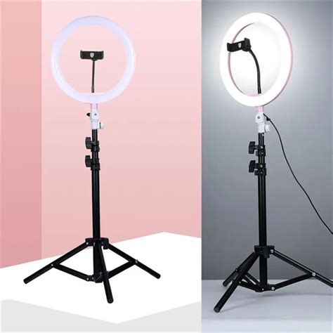 Tycipy 10" Ring Light Photo Studio Camera Makeup Ring Light Phone Video Live Light Lamp with ...