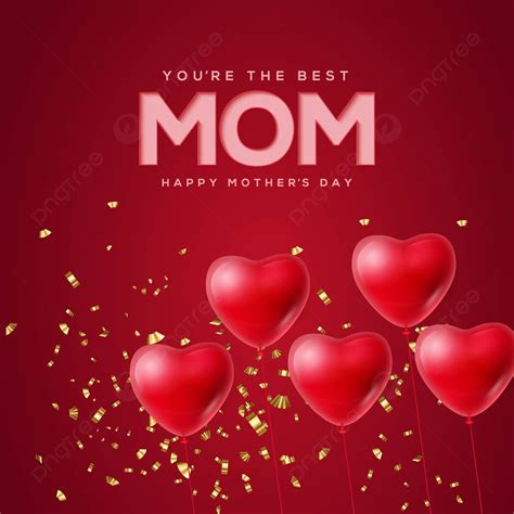 Happy Mother S Day Background With Heart, Heart, Love, Colorful Background Image for Free Download