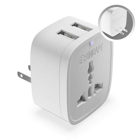 ProGlobe US Plug Adapter with 2 USB Outlet - Unidapt American USB Wall Charger, Travel from EU ...