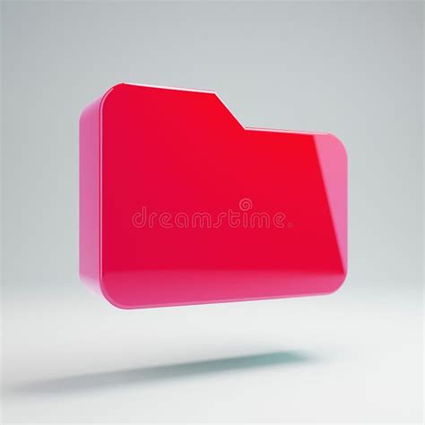 Volumetric Glossy Hot Pink Folder Icon Isolated On White Background Stock Illustration ...
