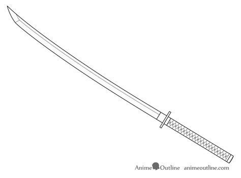 How to Draw a Katana (Sword) Step by Step - AnimeOutline