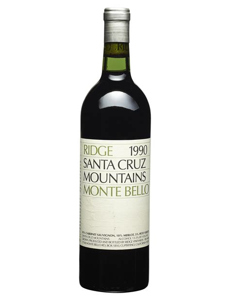 Ridge, Monte Bello Cabernet Sauvignon 1990, Santa CruzLevels base of neck | Christie’s