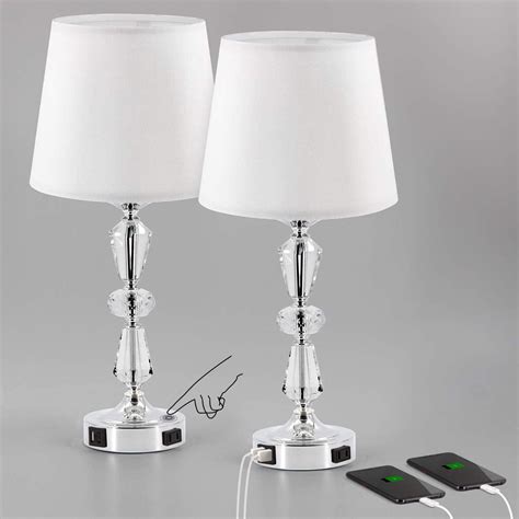 USB Port Table Lamps At | Usb Table Lamp Silver Crystal Ball With Wooden Base For Bedroom ...