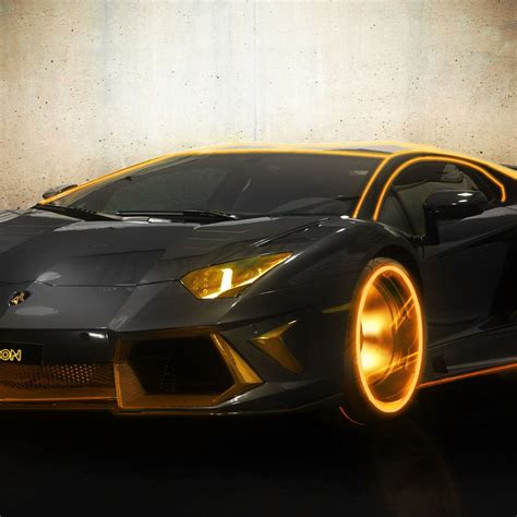 2048x2048 Lamborghini Tron Gold Ipad Air HD 4k Wallpapers, Images, Backgrounds, Photos and Pictures