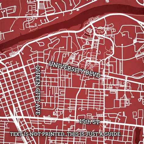 University of Alabama Campus Map Art - City Prints