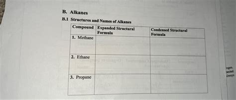 Solved B. ﻿AlkanesB. 1 ﻿Structures and Names of | Chegg.com