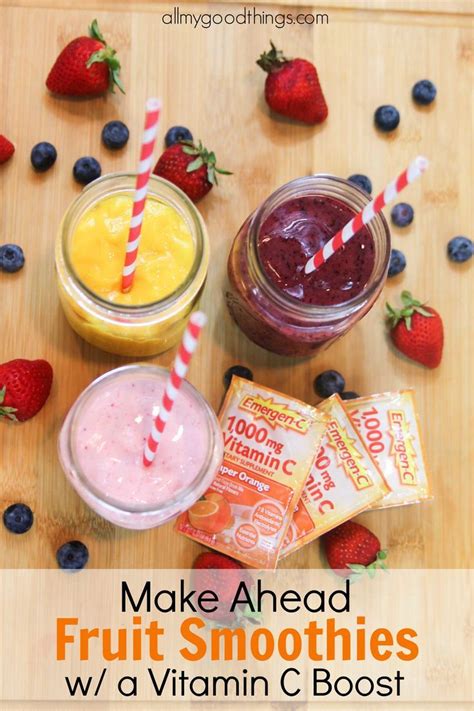 Make Ahead Fruit Smoothies with a Vitamin C Boost | Fruit smoothies ...