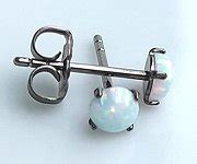 Titanium & Niobium Post Opal & Cabochon Earrings at Wear Earrings Again with Maggie's Creations ...