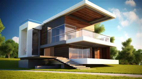 3d Modern House Exterior Design In 3d Background, 3d Modern House, Hd Photography Photo, House ...