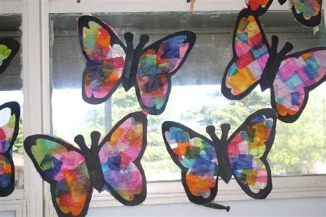 Butterfly Suncatchers tissue paper craft - Red Ted Art's Blog