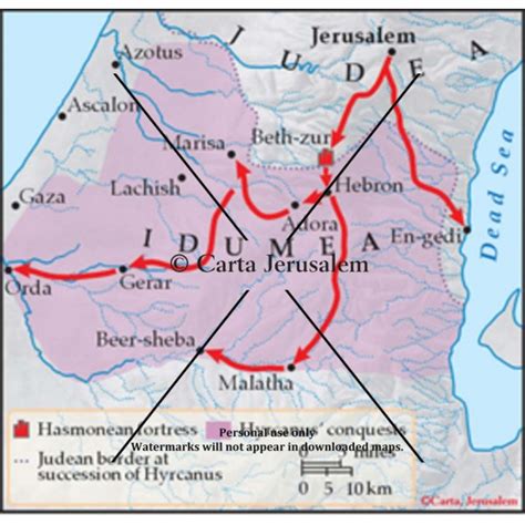 The conquests of John Hyrcanus in Idumea, 112 BCE - Carta Jerusalem