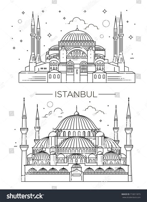 Historic Landmarks Famous Showplaces Turkey Stock Vector (Royalty Free) 710011873 | Shutterstock