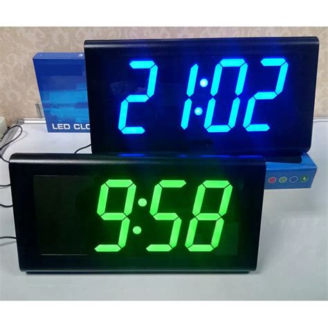 4.0'' Large 3D LED Digital Wall Clock Modern Design Home Decor Big Desk Table Watch Silent ...