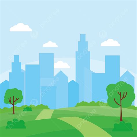 City Park Illustration Vector Design Images, City Park Vector ...