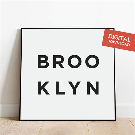 Brooklyn Art Print Brooklyn Wall Art Brooklyn Print | Etsy