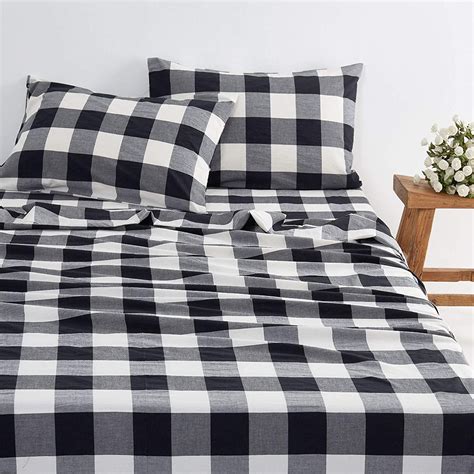 Multicolored Buffalo Plaid Flannel Sheets Set (100% Cotton)