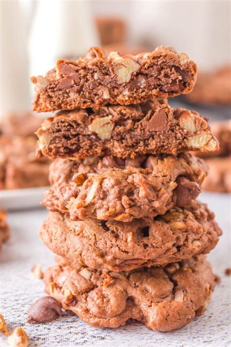 Soft & Chewy German Chocolate Cake Mix Cookies