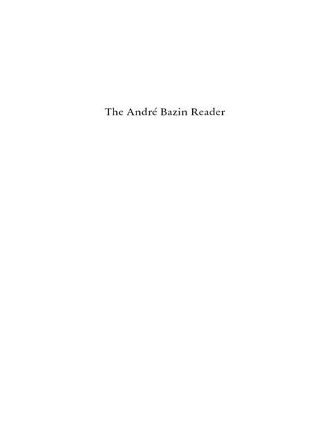 The André Bazin Reader - Front Matter | PDF