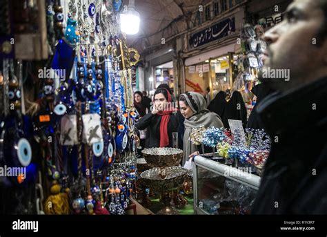 Tehran, Iran. 14th Nov, 2018. People shop at the Grand Bazaar, in ...