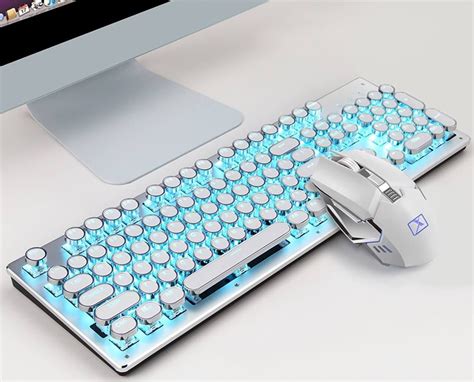 Retro Typewriter Style Wireless Mechanical Keyboard and Mouse Set– The PNK Stuff Gaming Room ...