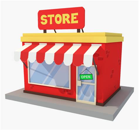 Cartoon Shop 3d Model, HD Png Download , Transparent Png Image - PNGitem