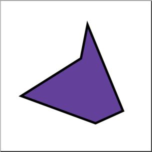 Clip Art: Irregular Polygons: Pentagon Color Unlabeled I abcteach.com