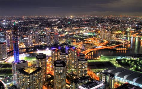 Fondos de pantalla : Paisaje urbano, noche, horizonte, rascacielos, panorama, vista panorámica ...