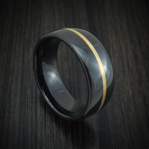 Black Ceramic and 14K Gold Ring Custom Made | Black ceramic ring, Gold ...