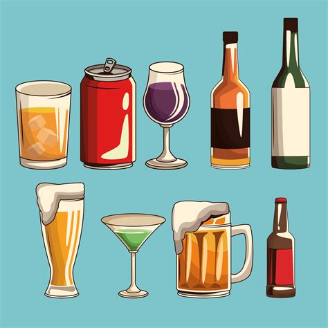 alcoholic drinks isolated 687916 Vector Art at Vecteezy