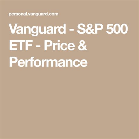 Vanguard - S&P 500 ETF - Price & Performance | S&p 500 etf, Vanguard ...