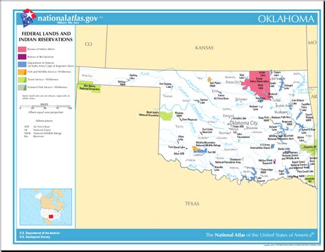 Map of Oklahoma (Map Federal Lands and Indian Reservations) : Worldofmaps.net - online Maps and ...