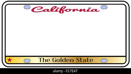 California License Plate with motto over a white background Stock Photo - Alamy