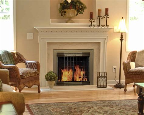 Pleasant Hearth Grandior Bay Fireplace Screen and Bi-Fold Track-Free Elegant Clear Glass Doors ...