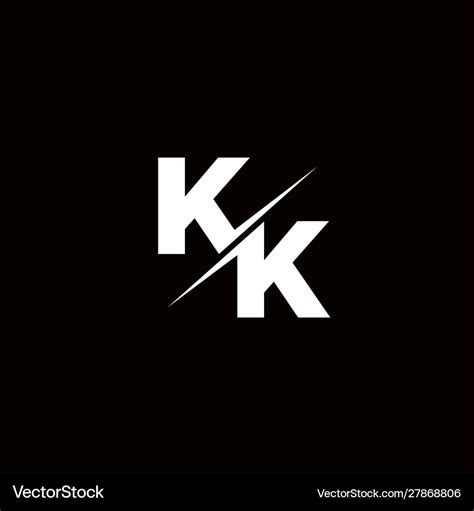 Kk logo letter monogram slash with modern logo Vector Image