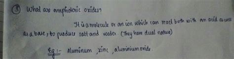 what are amphoteric oxides ? Give two examples of amphoteric oxides . - Brainly.in