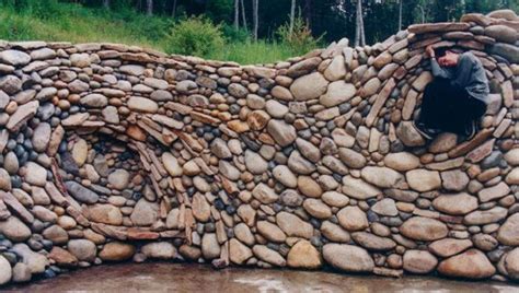 river rock wall | Dry stone wall, Stone wall, Stone walls garden